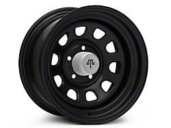 Mammoth D Window Black Wagon Wheel Edition Steel Wheel; 15x8; -19mm Offset (84-01 Jeep Cherokee XJ)