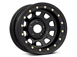 Mammoth D-Window Simulated Beadlock Gloss Black Wheel; 15x8; -19mm Offset (84-01 Jeep Cherokee XJ)