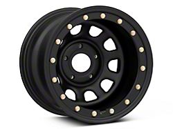 Mammoth D-Window Simulated Beadlock Matte Black Wheel; 15x10 (84-01 Jeep Cherokee XJ)