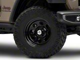 Mammoth 8 Steel Black Wheel with Polished Center Cap; 17x9; -6mm Offset (20-25 Jeep Gladiator JT)