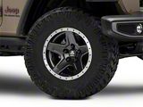 Mammoth Boulder Simulated Beadlock Style Black Wheel; 17x9; -6mm Offset (20-25 Jeep Gladiator JT)