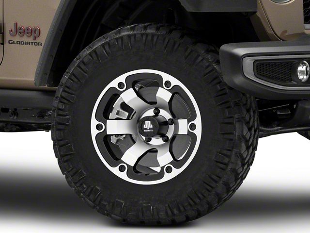 Mammoth Rogue Matte Black Machined Wheel; 17x9 (20-24 Jeep Gladiator JT)