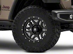 Mammoth Split 6 Simulated Beadlock Matte Black Wheel; 17x9 (20-24 Jeep Gladiator JT)