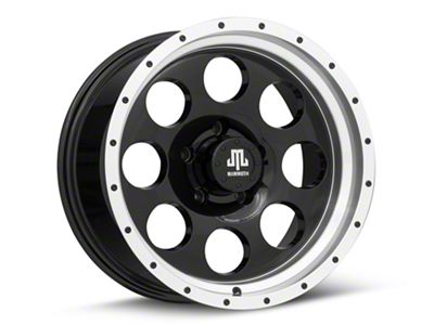 Mammoth 8 Aluminum Simulated Beadlock Black Wheel; 17x9; -6mm Offset (05-10 Jeep Grand Cherokee WK, Excluding SRT8)