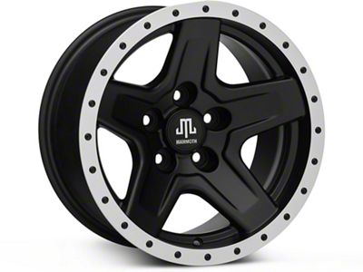 Mammoth Boulder Simulated Beadlock Style Black Wheel; 15x8; -19mm Offset (93-98 Jeep Grand Cherokee ZJ)