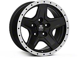 Mammoth Boulder Simulated Beadlock Style Black Wheel; 16x8; 0mm Offset (99-04 Jeep Grand Cherokee WJ)