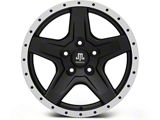 Mammoth Boulder Simulated Beadlock Style Black Wheel; 17x9; -6mm Offset (05-10 Jeep Grand Cherokee WK, Excluding SRT8)