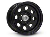 Mammoth 8 Steel Black Wheel with Polished Center Cap; 17x9; -6mm Offset (99-04 Jeep Grand Cherokee WJ)