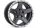 Mammoth Boulder Simulated Beadlock Style Charcoal Wheel; 17x9; -6mm Offset (99-04 Jeep Grand Cherokee WJ)