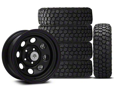 15x8 Mammoth 8 & 33in Ironman Mud-Terrain All Country Tire Package; Set of 5 (97-06 Jeep Wrangler TJ)