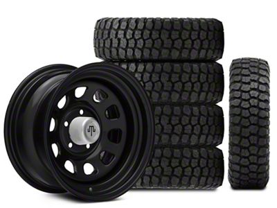 15x8 Mammoth D Window & 33in Ironman Mud-Terrain All Country Tire Package; Set of 5 (97-06 Jeep Wrangler TJ)