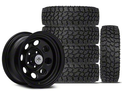 15x8 Mammoth 8 Steel & 31in Mudclaw Mud-Terrain Comp MTX Tire Package; Set of 5 (87-95 Jeep Wrangler YJ)