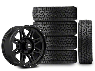 17x8 Mammoth Split 8 & 33in Milestar All-Terrain Patagonia AT/R Tire Package; Set of 5 (18-24 Jeep Wrangler JL)