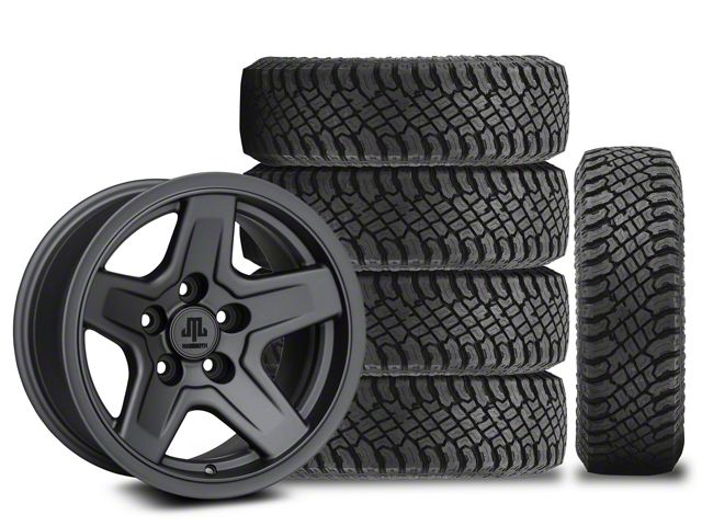 17x9 Mammoth Boulder & 33in Atturo All-Terrain Trail Blade X/T Tire Package; Set of 5 (18-24 Jeep Wrangler JL)