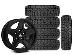 17x9 Mammoth Boulder & 35in Mudclaw Mud-Terrain Comp MTX Tire Package; Set of 5 (07-18 Jeep Wrangler JK)