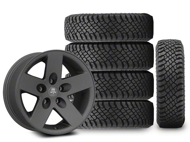 17x9 Mammoth Moab & 33in Atturo All-Terrain Trail Blade X/T Tire Package; Set of 5 (07-18 Jeep Wrangler JK)