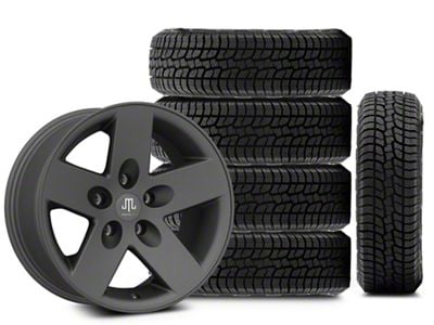 17x9 Mammoth Moab & 32in West Lake All-Terrain SL369 Tire Package; Set of 5 (18-24 Jeep Wrangler JL)