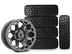 17x9 Mammoth Synister & 37in Ironman Mud-Terrain All Country Tire Package; Set of 5 (07-18 Jeep Wrangler JK)