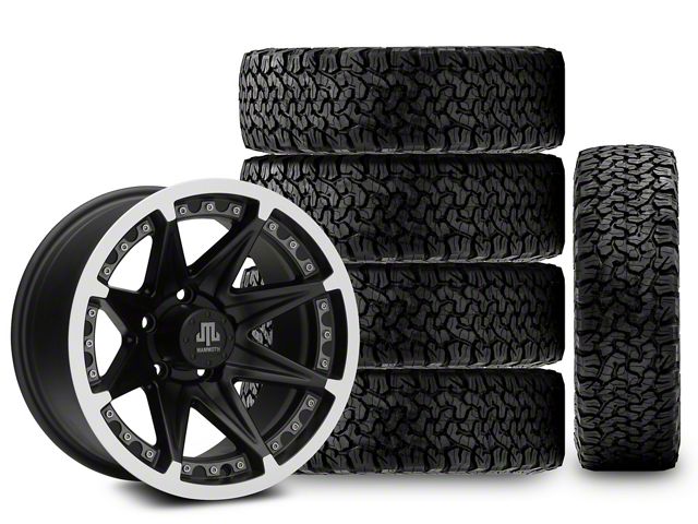 17x9 Mammoth Type 88 & 33in BF Goodrich All-Terrain T/A KO Tire Package; Set of 5 (07-18 Jeep Wrangler JK)