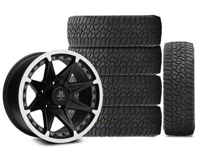 17x9 Mammoth Type 88 & 33in Falken All-Terrain Wildpeak A/T3W Tire Package; Set of 5 (18-24 Jeep Wrangler JL)