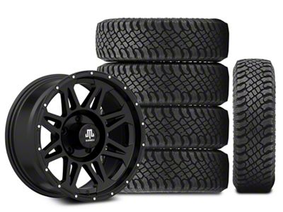 17x8 Mammoth Split 8 & 35in Atturo All-Terrain Trail Blade X/T Tire Package; Set of 5 (07-18 Jeep Wrangler JK)