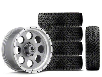 17x9 Mammoth 8 Beadlock & 35in BF Goodrich All-Terrain T/A KO Tire Package; Set of 5 (18-24 Jeep Wrangler JL)