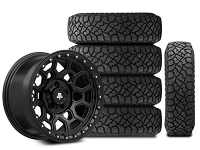 17x9 Mammoth Hunter & 35in Kenda All-Terrain KLEVER R/T KR601 Tire Package; Set of 5 (07-18 Jeep Wrangler JK)