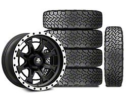 17x9 Mammoth Split 16 & 33in General All-Terrain Grabber ATX Tire Package; Set of 5 (07-18 Jeep Wrangler JK)