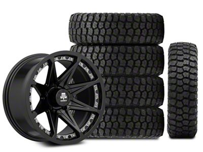 17x9 Mammoth Type 88 & 35in Ironman Mud-Terrain All Country Tire Package; Set of 5 (07-18 Jeep Wrangler JK)