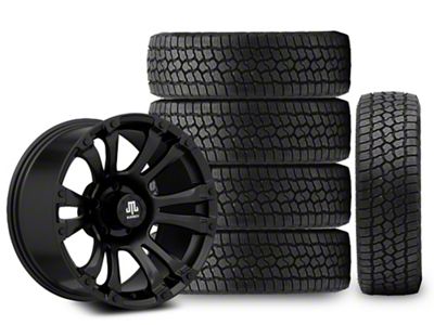 18x9 Mammoth Madness & 33in Milestar All-Terrain Patagonia AT/R Tire Package; Set of 5 (18-24 Jeep Wrangler JL)