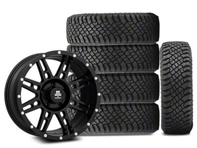 18x9 Mammoth Vader & 35in Atturo All-Terrain Trail Blade X/T Tire Package; Set of 5 (18-24 Jeep Wrangler JL)