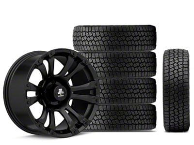 18x9 Mammoth Madness & 35in Milestar All-Terrain Patagonia AT/R Tire Package; Set of 5 (18-24 Jeep Wrangler JL)