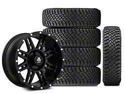 18x9 Mammoth Vader & 35in Atturo All-Terrain Trail Blade X/T Tire Package; Set of 5 (07-18 Jeep Wrangler JK)