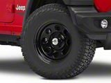 Mammoth 8 Steel Black Wheel with Polished Center Cap; 17x9; -6mm Offset (18-24 Jeep Wrangler JL)