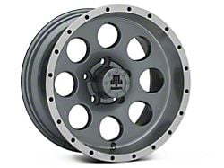 Mammoth 8 Simulated Beadlock Style Anthracite Wheel; 15x8; -19mm Offset (87-95 Jeep Wrangler YJ)