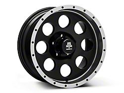 Mammoth 8 Simulated Beadlock Style Black Wheel; 16x8; 0mm Offset (87-95 Jeep Wrangler YJ)