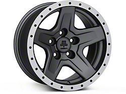 Mammoth Boulder Simulated Beadlock Style Charcoal Wheel; 15x8 (87-95 Jeep Wrangler YJ)