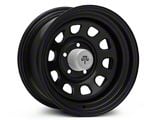 Mammoth D Window Black Wagon Wheel Edition Steel Wheel; 15x8; -19mm Offset (87-95 Jeep Wrangler YJ)