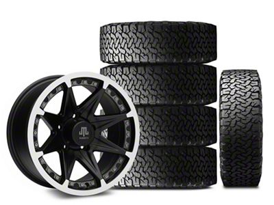 Mammoth Type 88 Black 16x8 Wheel and BF Goodrich All Terrain TA KO2 305/70R16 Tire Kit (07-18 Jeep Wrangler JK)