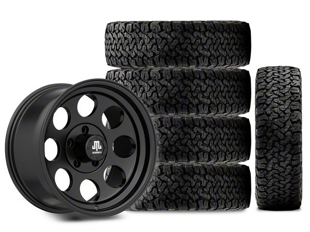 17x9 Mammoth 8 Aluminum Wheel & 33in BF Goodrich All-Terrain T/A KO Tire Package; Set of 5 (07-18 Jeep Wrangler JK)