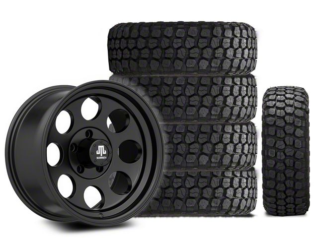 17x9 Mammoth 8 Aluminum Wheel & 33in Ironman Mud-Terrain All Country Tire Package; Set of 5 (18-24 Jeep Wrangler JL)