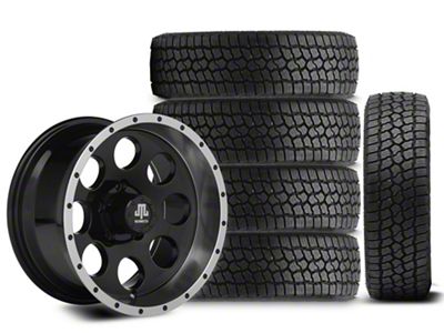 15x8 Mammoth 8 Beadlock Style Wheel & 31in Milestar All-Terrain Patagonia AT/R Tire Package; Set of 5 (97-06 Jeep Wrangler TJ)