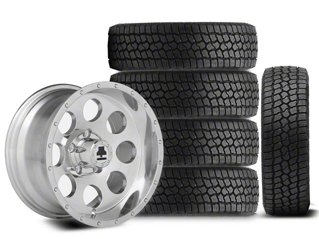 15x8 Mammoth 8 Beadlock Style Wheel & 31in Milestar All-Terrain Patagonia AT/R Tire Package; Set of 5 (97-06 Jeep Wrangler TJ)