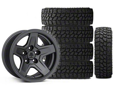 15x8 Mammoth Boulder Wheel & 31in Mudclaw Mud-Terrain Comp MTX Tire Package; Set of 5 (97-06 Jeep Wrangler TJ)