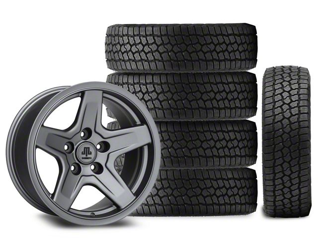 17x9 Mammoth Boulder Wheel & 33in Milestar All-Terrain Patagonia AT/R Tire Package; Set of 5 (07-18 Jeep Wrangler JK)