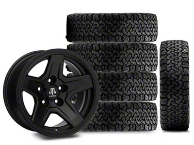 15x8 Mammoth Boulder Wheel & 33in BF Goodrich All-Terrain T/A KO Tire Package; Set of 5 (97-06 Jeep Wrangler TJ)