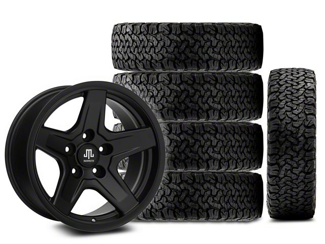 17x9 Mammoth Boulder Wheel & 33in BF Goodrich All-Terrain T/A KO Tire Package; Set of 5 (18-24 Jeep Wrangler JL)