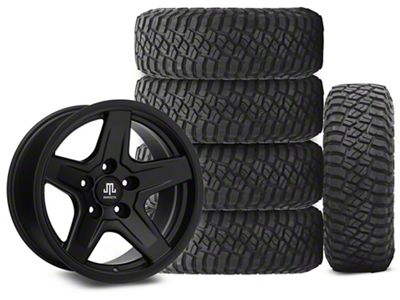 17x9 Mammoth Boulder Wheel & 34in BF Goodrich Mud-Terrain T/A KM3 Tire Package; Set of 5 (18-24 Jeep Wrangler JL)