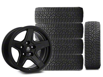 17x9 Mammoth Boulder Wheel & 32in Falken All-Terrain Wildpeak A/T Tire Package; Set of 5 (18-25 Jeep Wrangler JL)