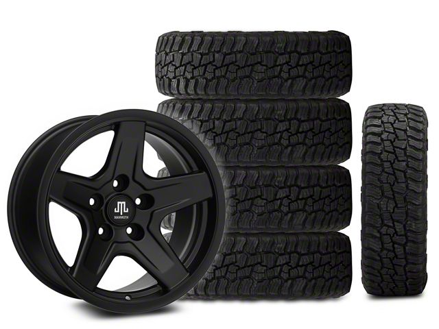 17x9 Mammoth Boulder Wheel & 35in Mickey Thompson All-Terrain Baja Boss Tire Package; Set of 5 (18-24 Jeep Wrangler JL)